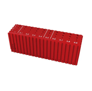 NÁSTROJE CZ Stojan na vrtáky, 40místný, 1,0-4,9 mm, plastový, červený