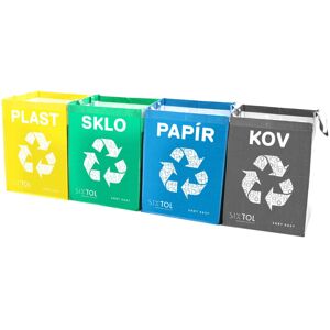 Tašky na tříděný odpad (plast, sklo, papír, kov) 30 x 30 x 40 cm, 4 x 36l,  4ks - SIXTOL