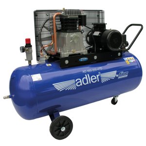Vzduchový kompresor 200l, 400V, 3 kW, 10 bar, olejový, dvouválcový - ADLER AD598-200-4TD