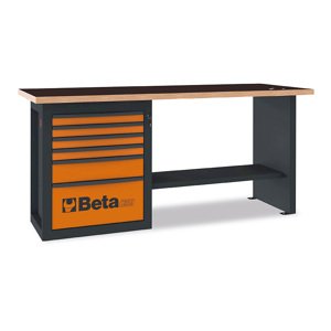 Pracovní stůl „Endurance“ s 6 zásuvkami, oranžový - Beta Tools