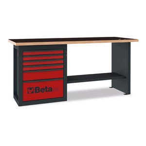 Pracovní stůl „Endurance“ s 6 zásuvkami, červený - Beta Tools