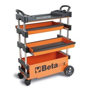 Skladací vozík na nářadí se 2 zásuvkami, oranžový - Beta Tools