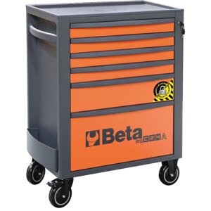 Dílenský vozík, 6 zásuvek, systém proti převrácení, oranžový - Beta Tools