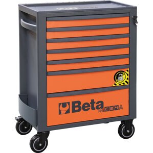 Dílenský vozík, 7 zásuvek, systém proti převrácení, oranžový - Beta Tools
