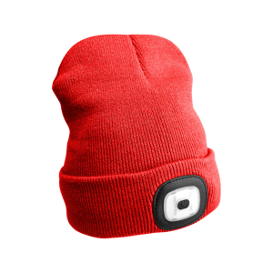 Čepice s čelovkou 45 lm, nabíjecí, USB, univerzální velikost, různé barvy - SIXTOL Barva: červená