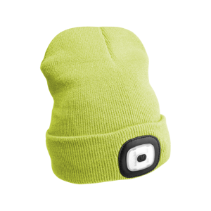 Čepice s čelovkou 45 lm, nabíjecí, USB, univerzální velikost, různé barvy - SIXTOL Barva: fluorescentní žlutá