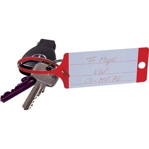 EICHNER Klíčenky - visačky na klíče se štítkem a poutkem, plast, různé barvy, balení 100 ks Barva: červená