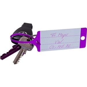 EICHNER Klíčenky - visačky na klíče se štítkem a poutkem, plast, různé barvy, balení 100 ks Barva: fialová