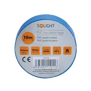 SOLIGHT Elektrikářská páska PVC izolační 15 mm x 10 m, modrá