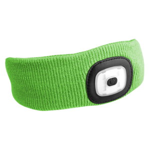 Čelenky s čelovkou 180 lm, nabíjecí USB, univerzální velikosti, různé barvy - SIXTOL Barva: fluorescentní zelená