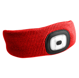 Čelenky s čelovkou 180 lm, nabíjecí USB, univerzální velikosti, různé barvy - SIXTOL Barva: červená
