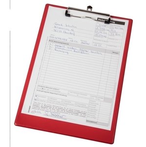 EICHNER Podložky A4 na dokumenty, s klipem a háčkem, různé barvy Barva: červená