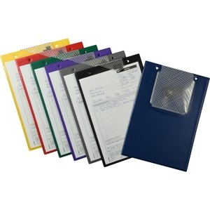 Desky na dokumenty A4, se suchým zipem, poutkem a kapsou na klíče, různé barvy - Plus