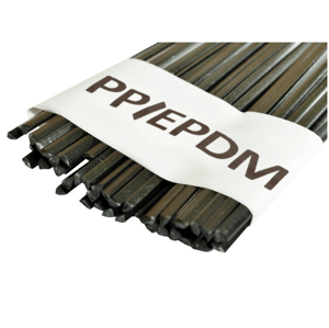 Svářecí plastové dráty PP/EPDM, trojúhelníkové, 4 mm, 45 cm, černé, 50 g