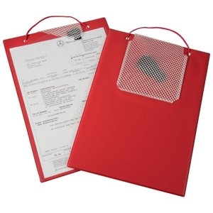 EICHNER Desky na dokumenty A4, se suchým zipem, poutkem a kapsou na klíče, různé barvy - Plus Barva: červená